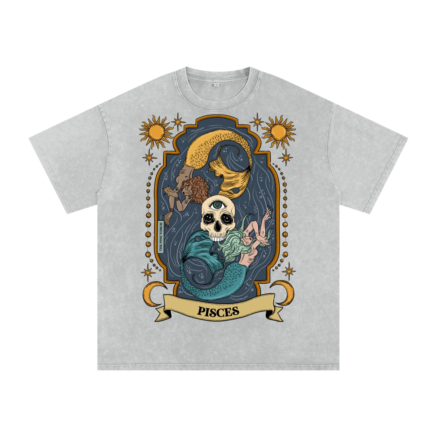 Pisces // Snow Washed Oversized Cotton T-Shirt
