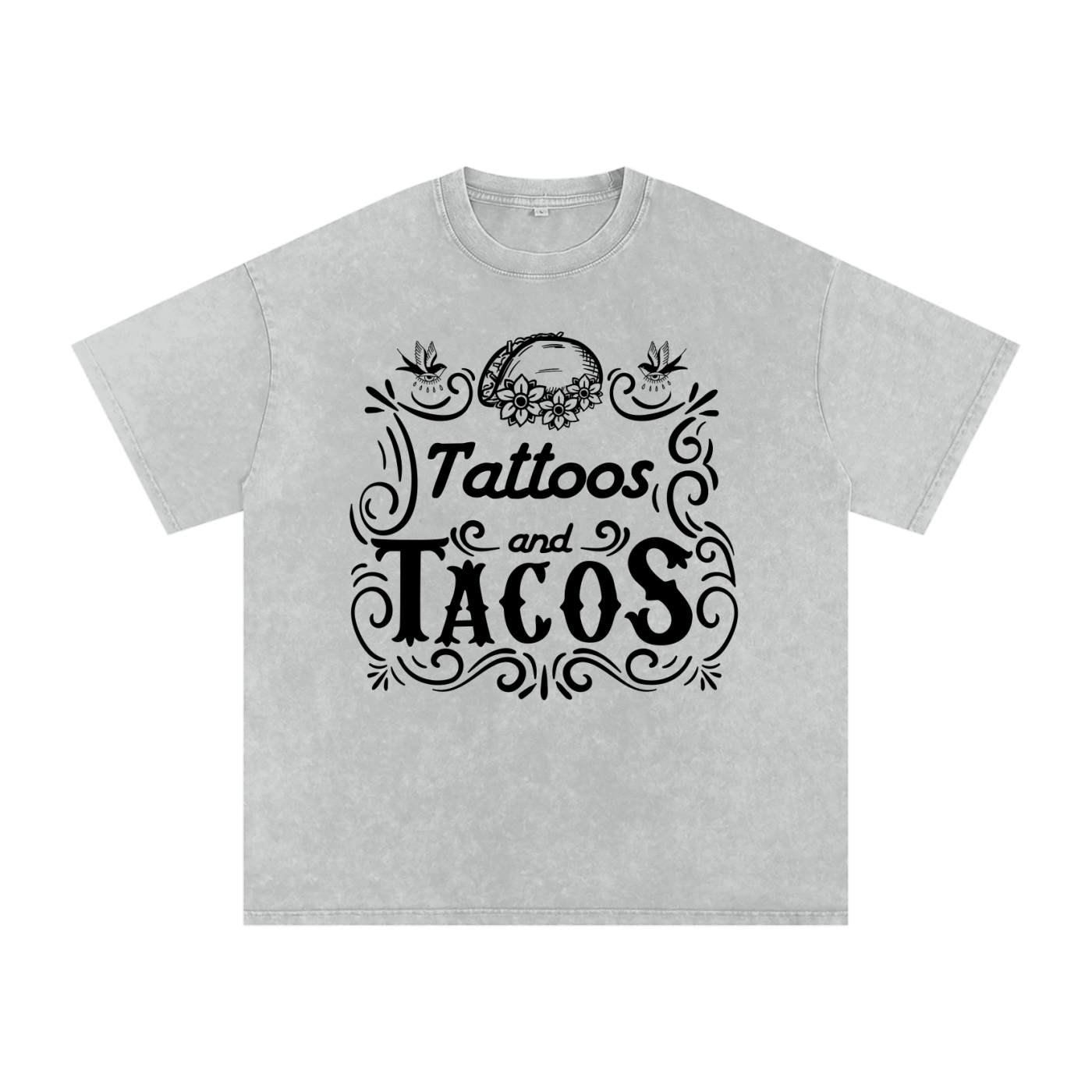 Tattoos and Tacos // Snow Washed Oversized Cotton T-Shirt
