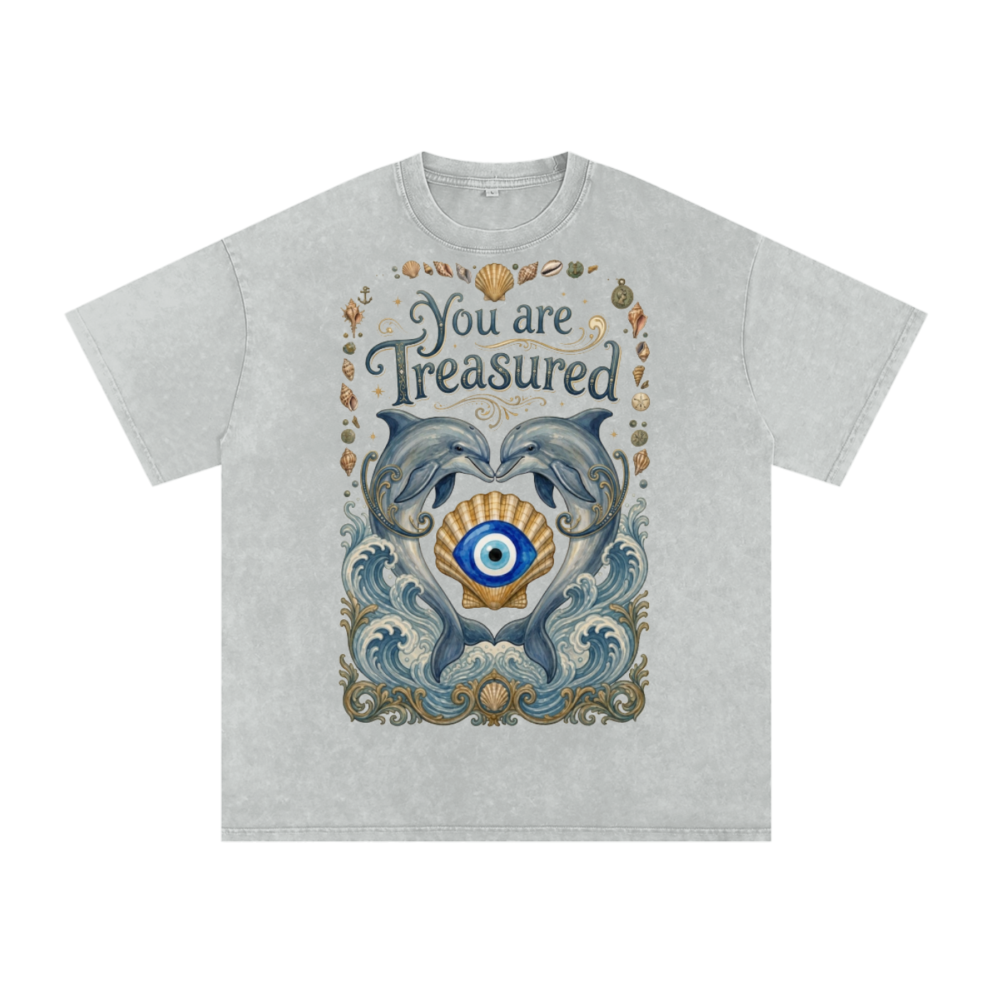 You are Treasured // Snow Washed Oversized Cotton T-Shirt