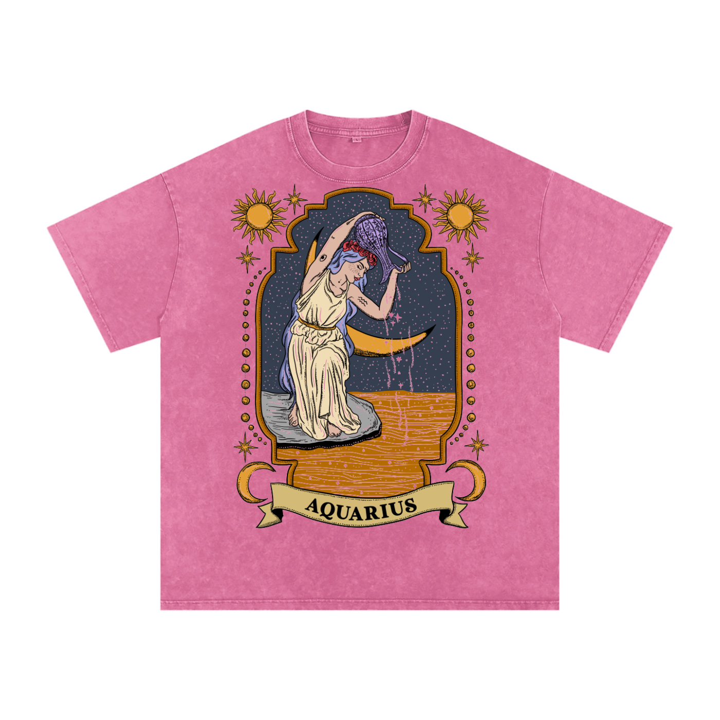 Aquarius // Snow Washed Oversized Cotton T-Shirt