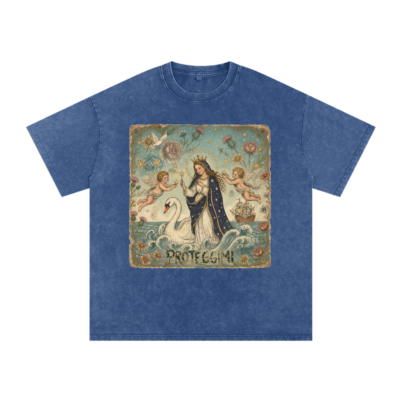 Snow Washed Oversized Cotton T-Shirt