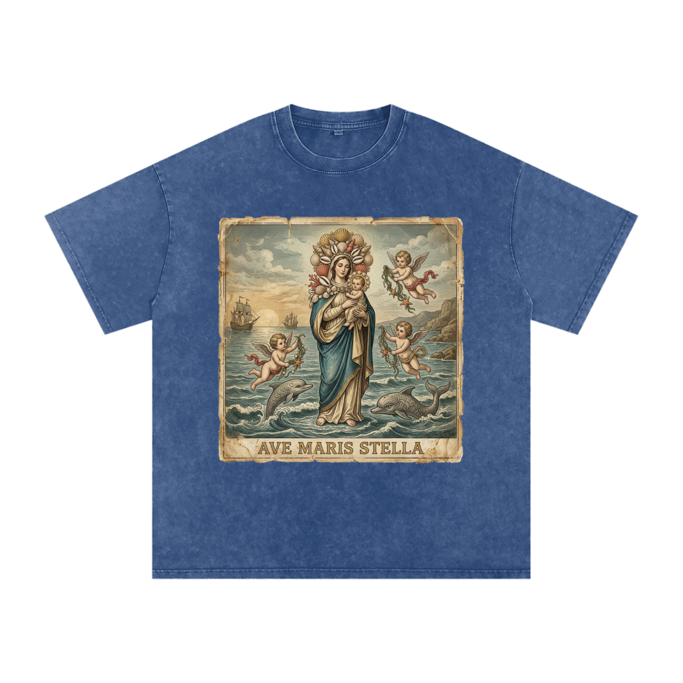 Ave Maris Stella // Snow Washed Oversized Cotton T-Shirt