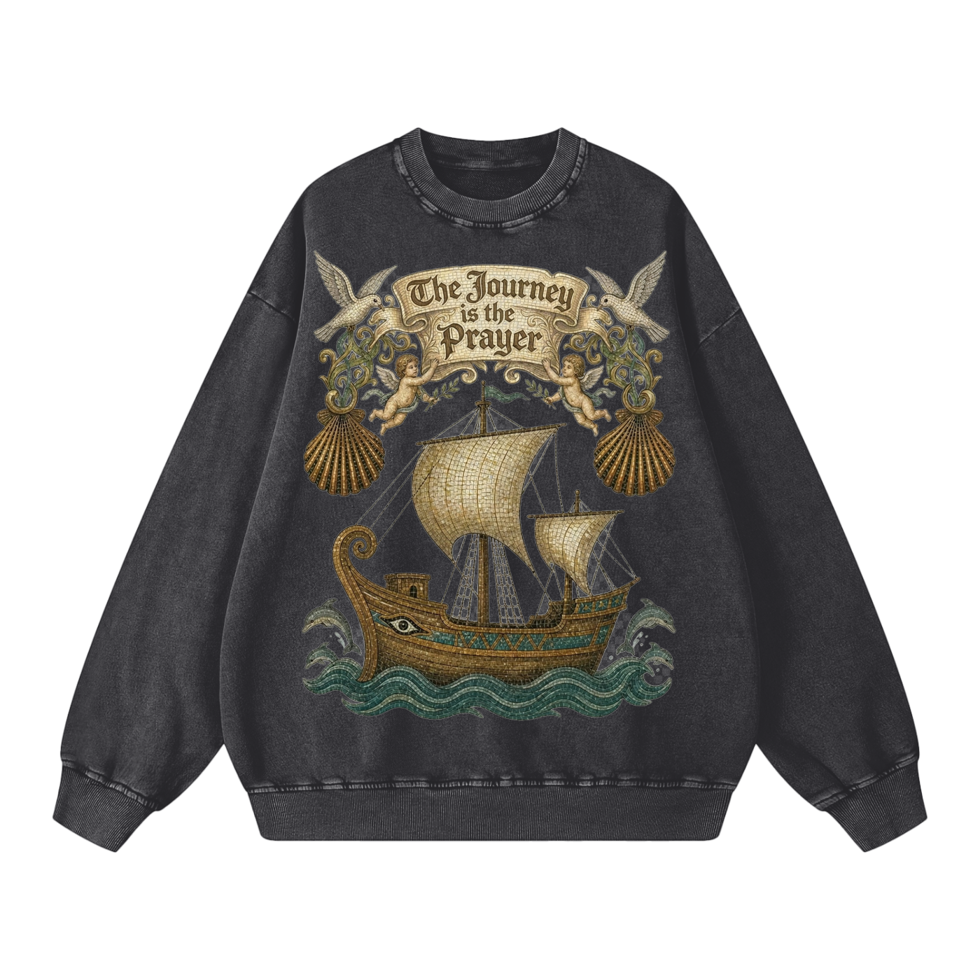 The Journey is the Prayer // Snow Washed Oversized Sweatshirt