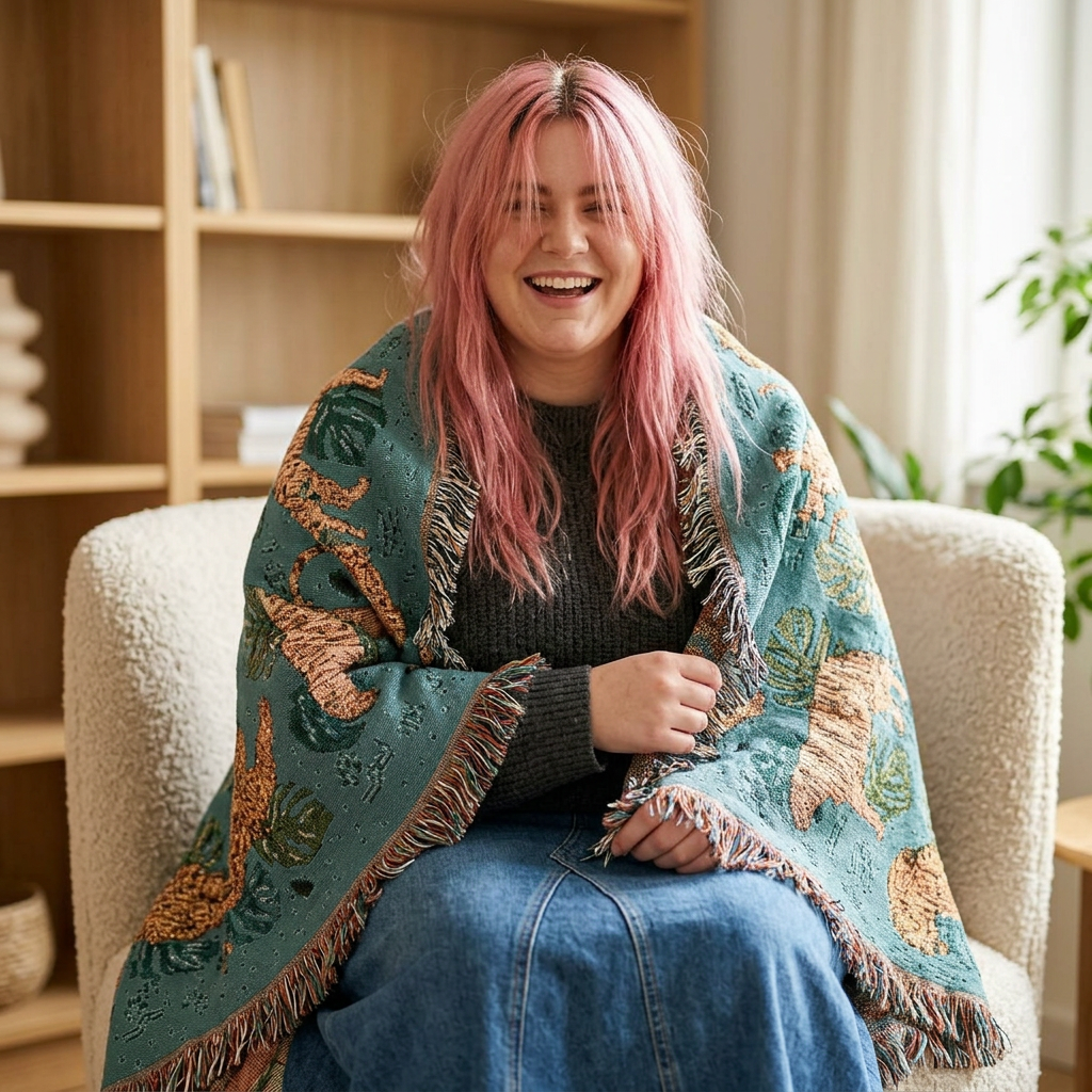 JUNGLE TIGER // WOVEN FRINGE BLANKET