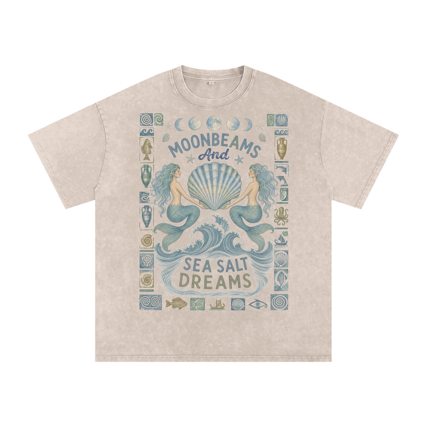Moon Beams and Sea Salt Dreams // Snow Washed Oversized Cotton T-Shirt
