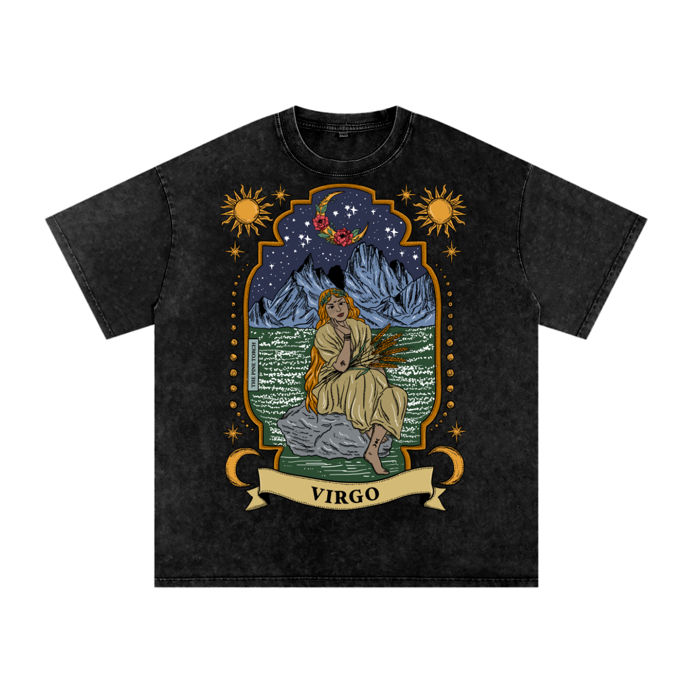Virgo // Snow Washed Oversized Cotton T-Shirt