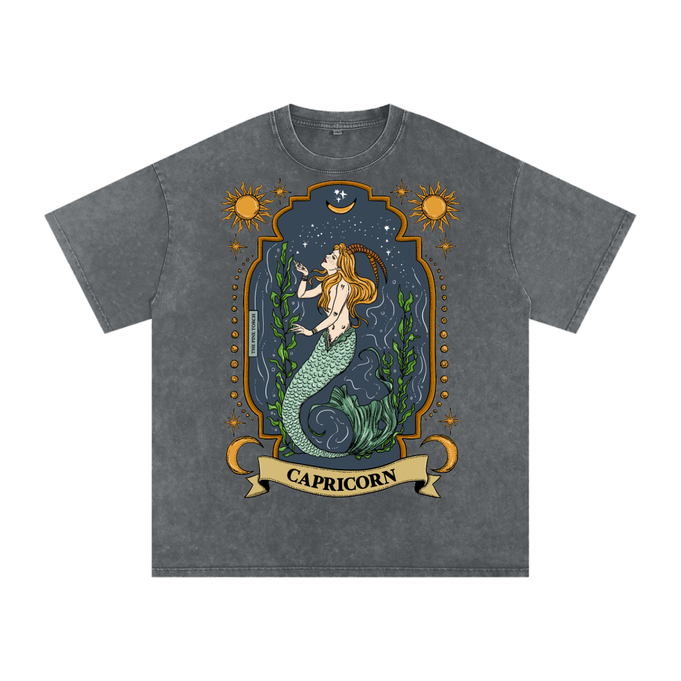 Capricorn // Snow Washed Oversized Cotton T-Shirt