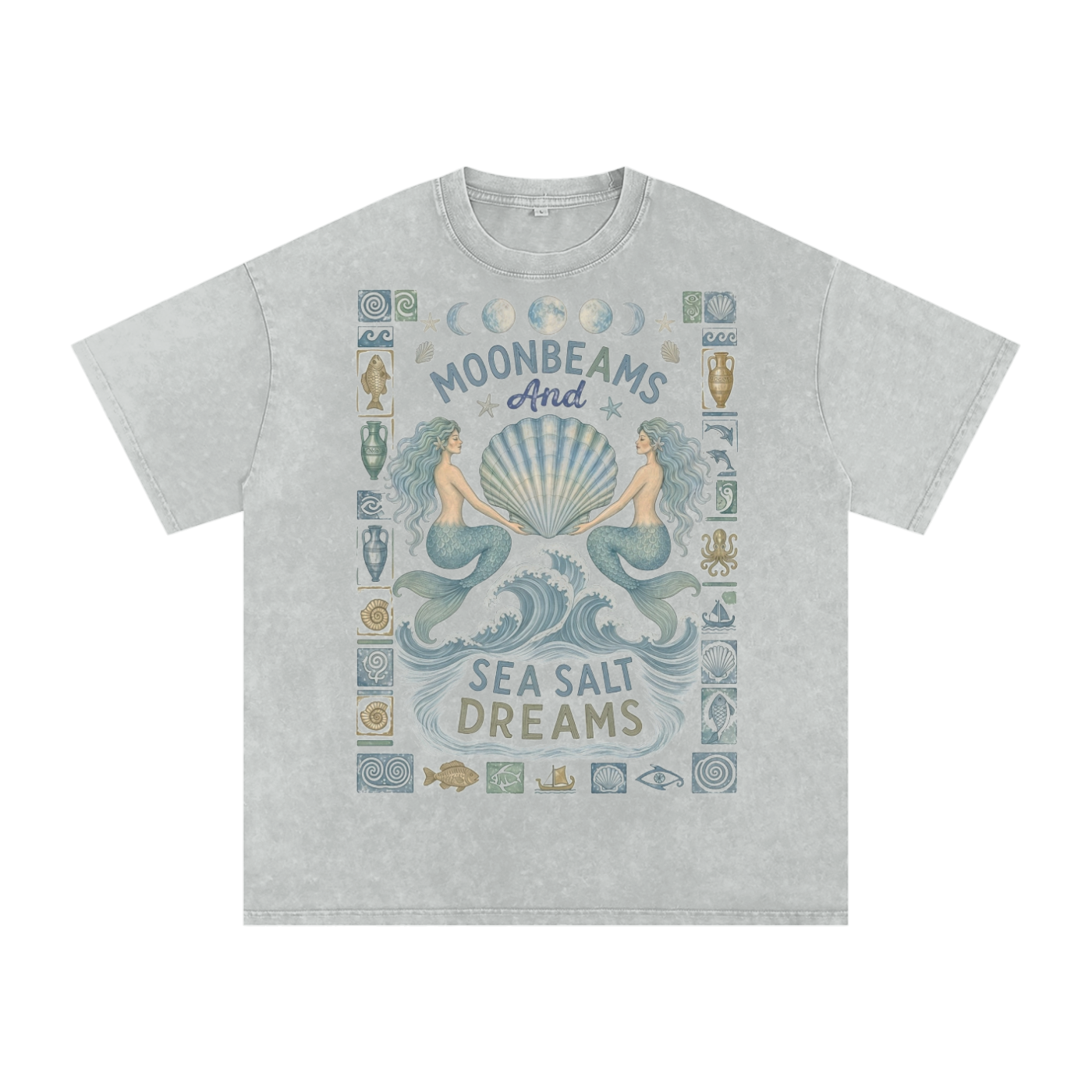 Moon Beams and Sea Salt Dreams // Snow Washed Oversized Cotton T-Shirt