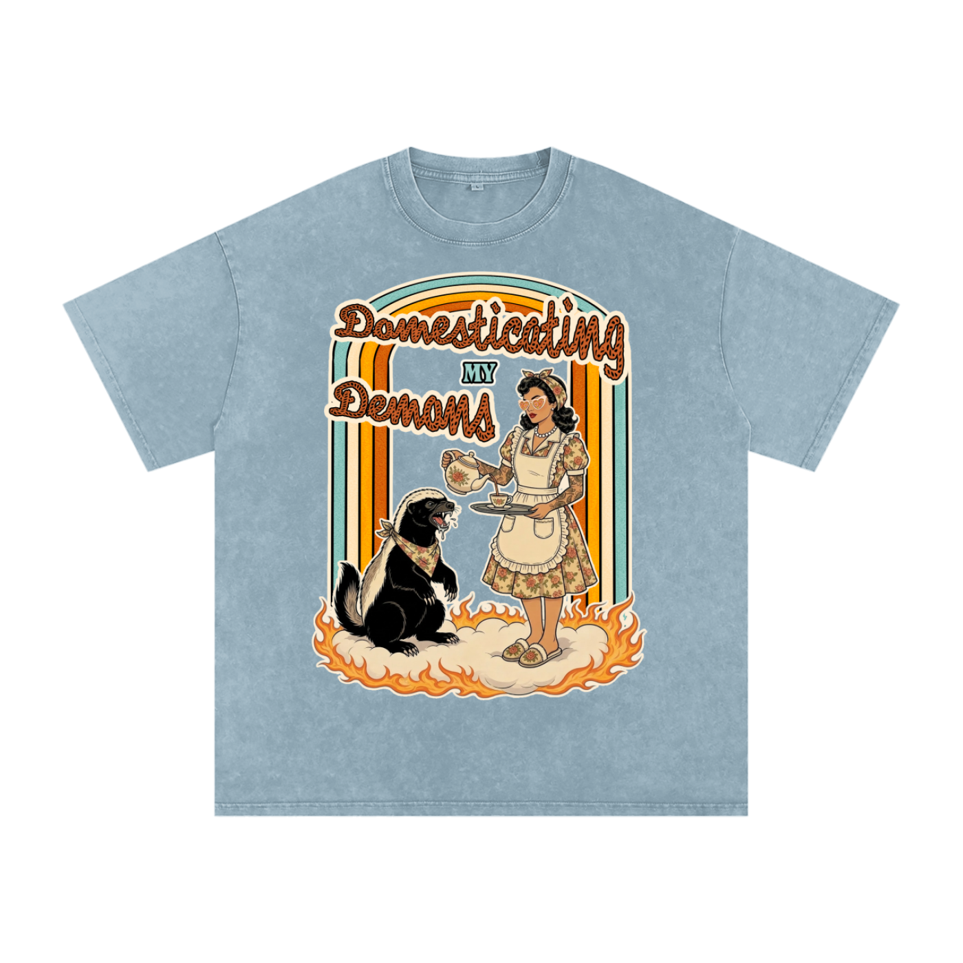Domesticating My Demons // Snow Washed Oversized Cotton T-Shirt