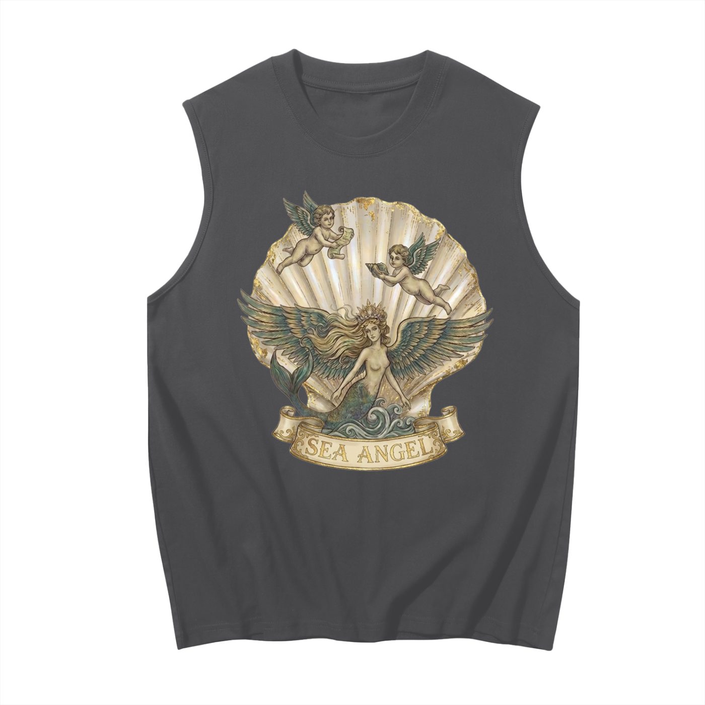Sea Angel // Unisex Boxy Cotton Tank