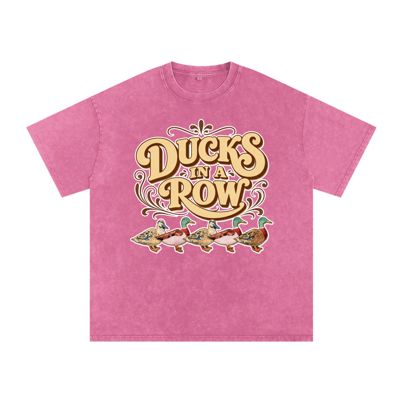 Ducks in a Row // Snow Washed Oversized Cotton T-Shirt