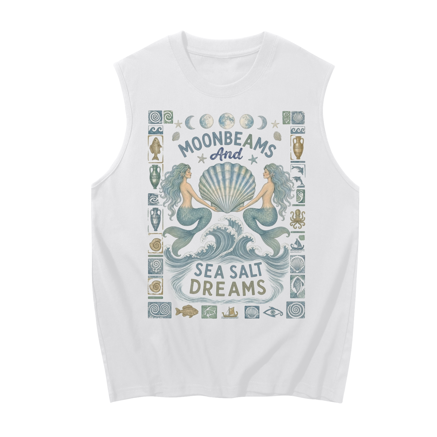 Moonbeams and Sea Salt Dreams // Unisex Boxy Cotton Tank