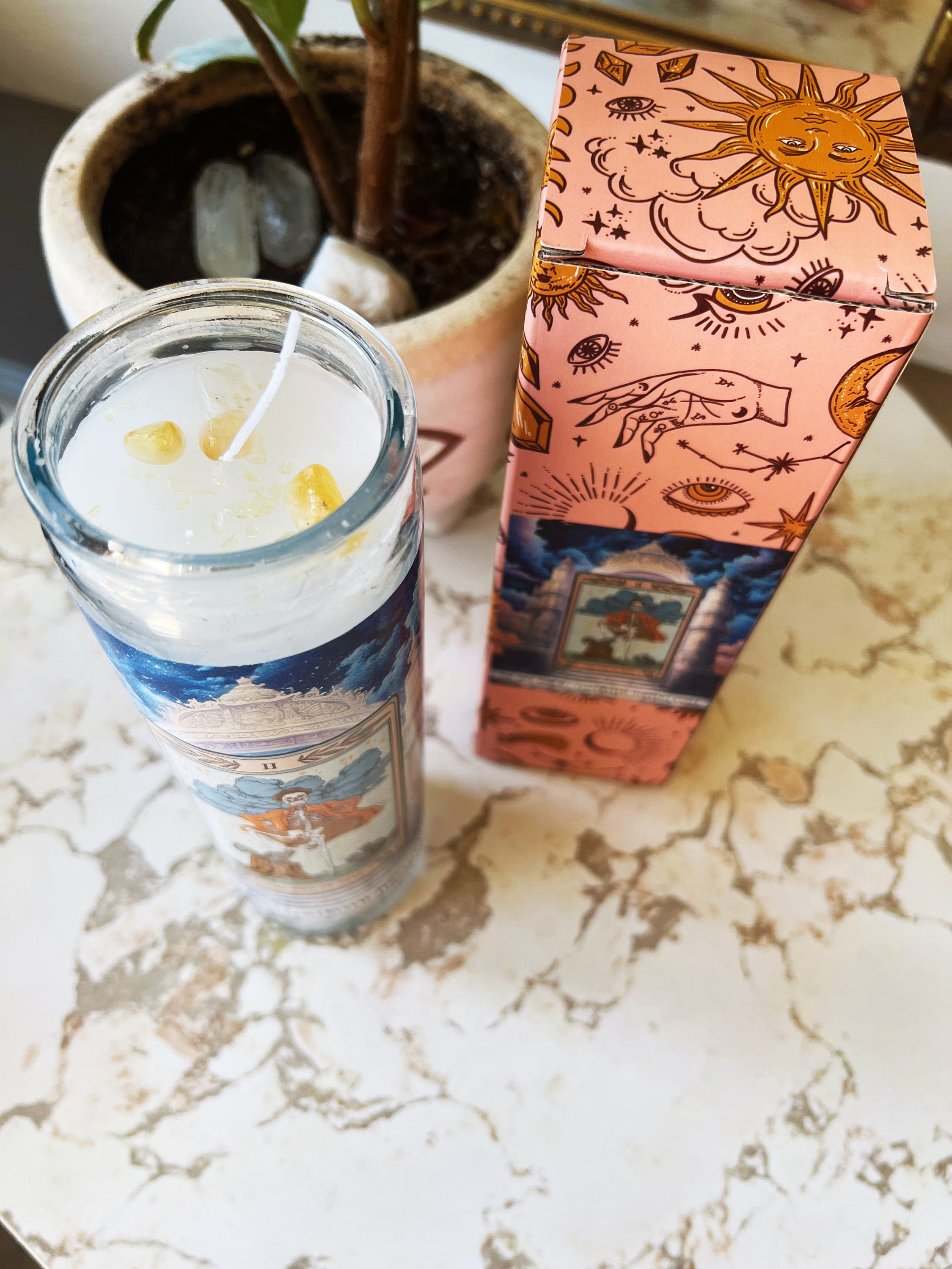 THE TWO OF DEEZ // CRYSTAL TOPPED ALTAR CANDLE