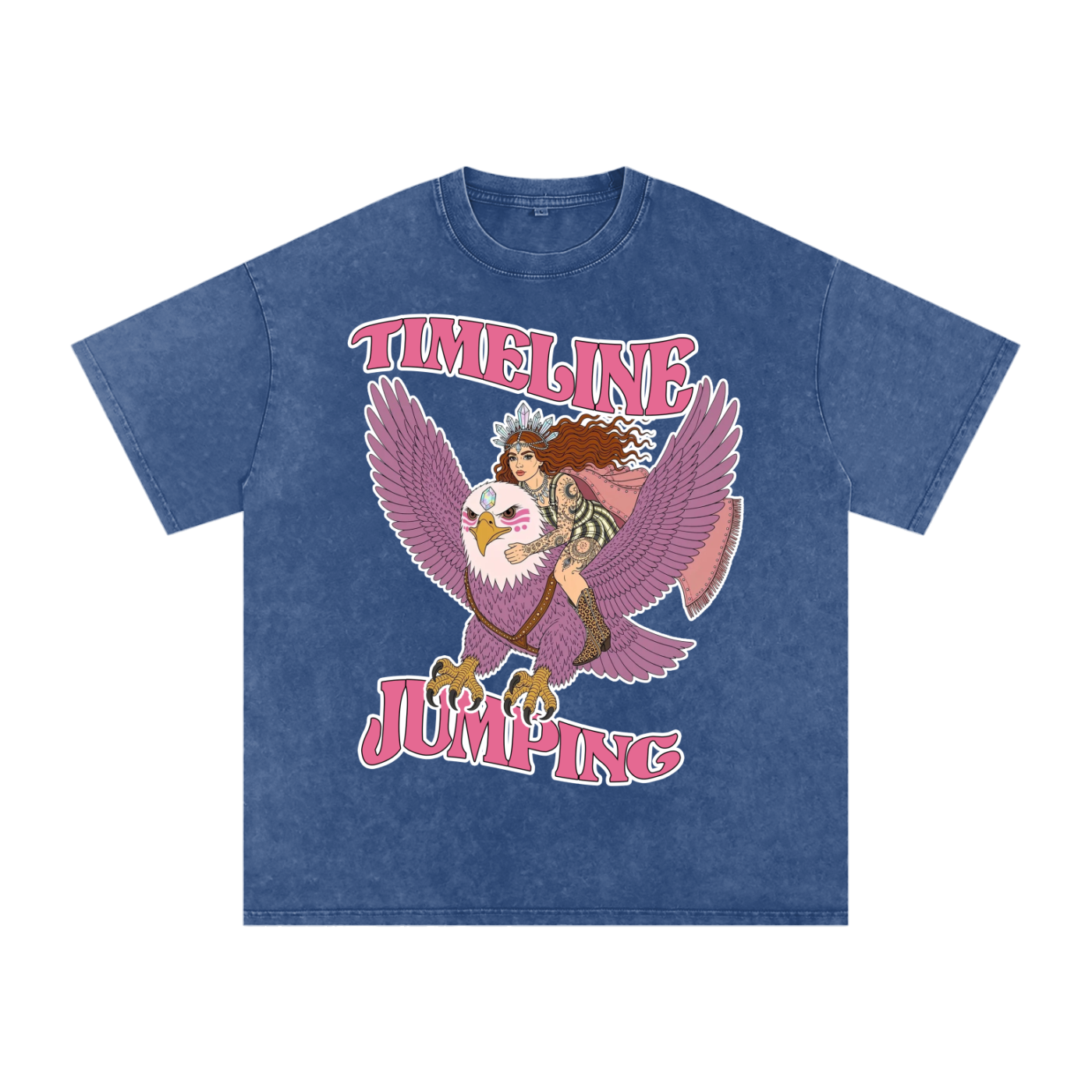 Timelne Jumping // Snow Washed Oversized Cotton T-Shirt