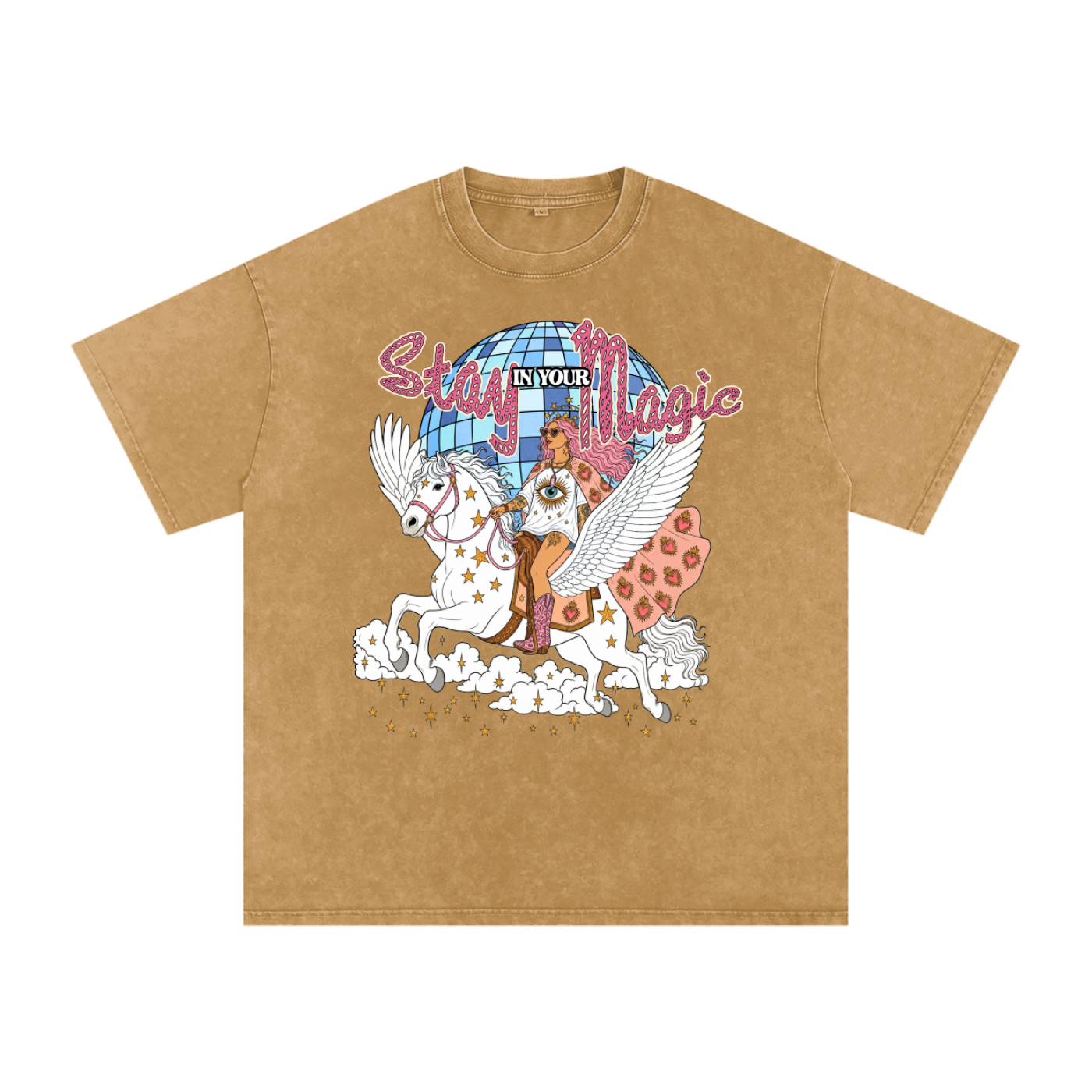 Stay in Your Magic // Snow Washed Oversized Cotton T-Shirt