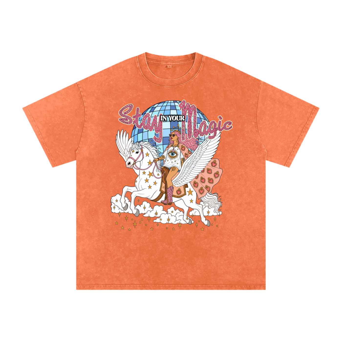 Stay in Your Magic // Snow Washed Oversized Cotton T-Shirt