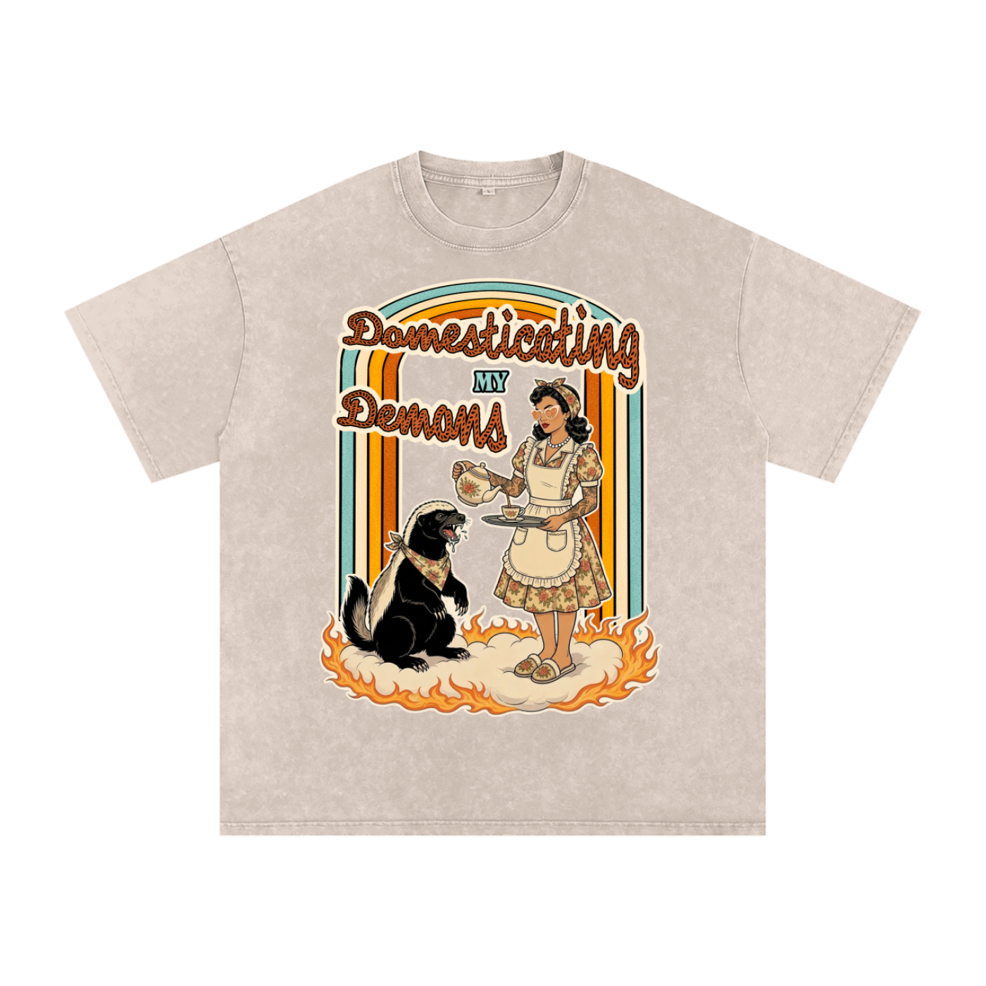 Domesticating My Demons // Snow Washed Oversized Cotton T-Shirt
