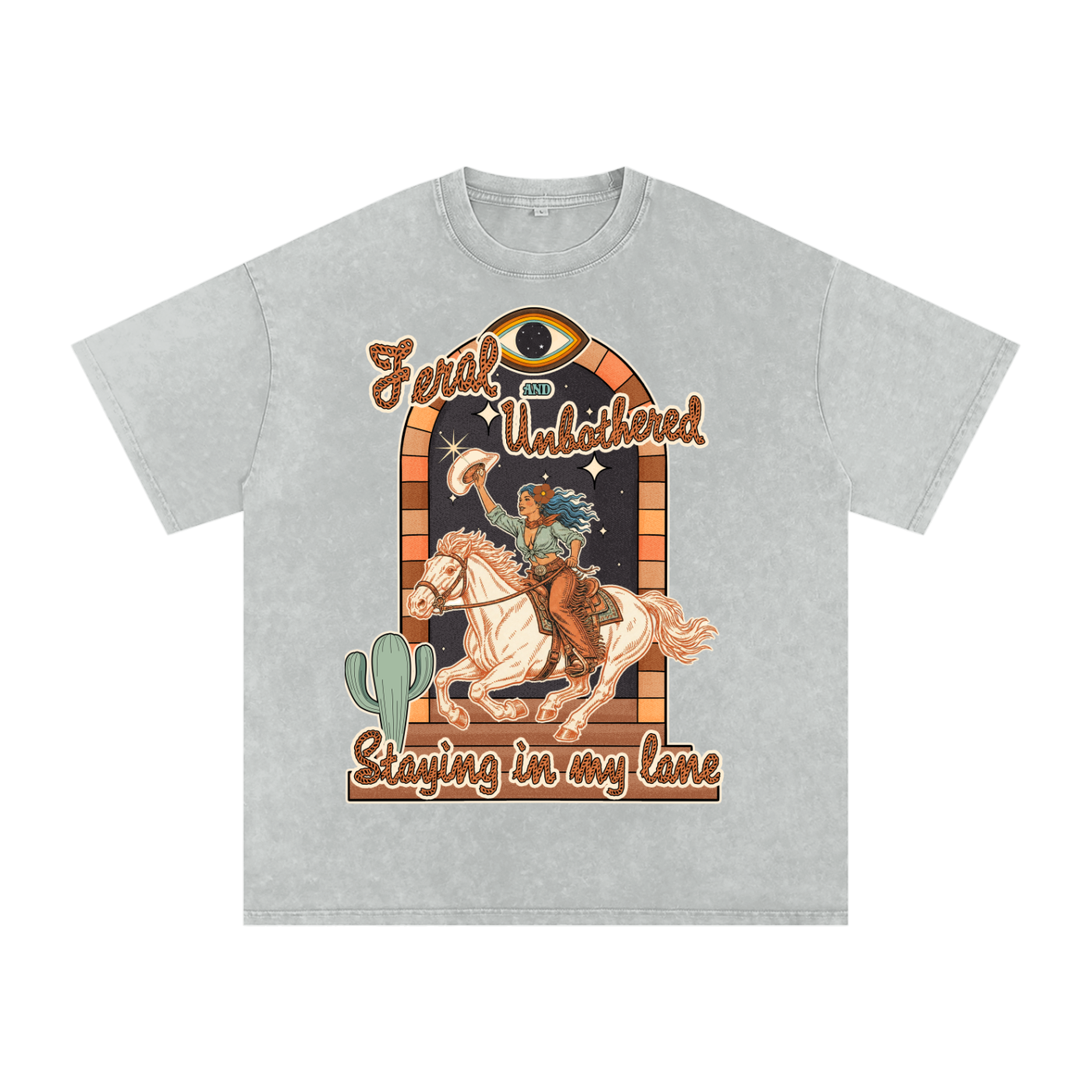 Feral and Unbothered // Snow Washed Oversized Cotton T-Shirt
