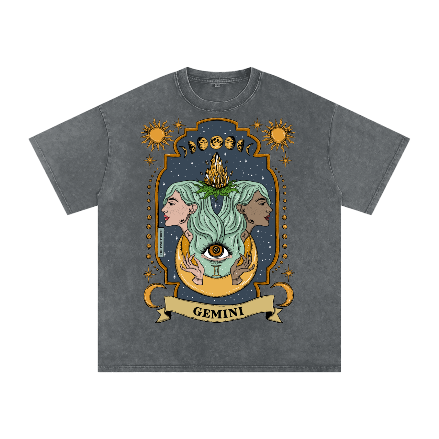 Gemini // Snow Washed Oversized Cotton T-Shirt