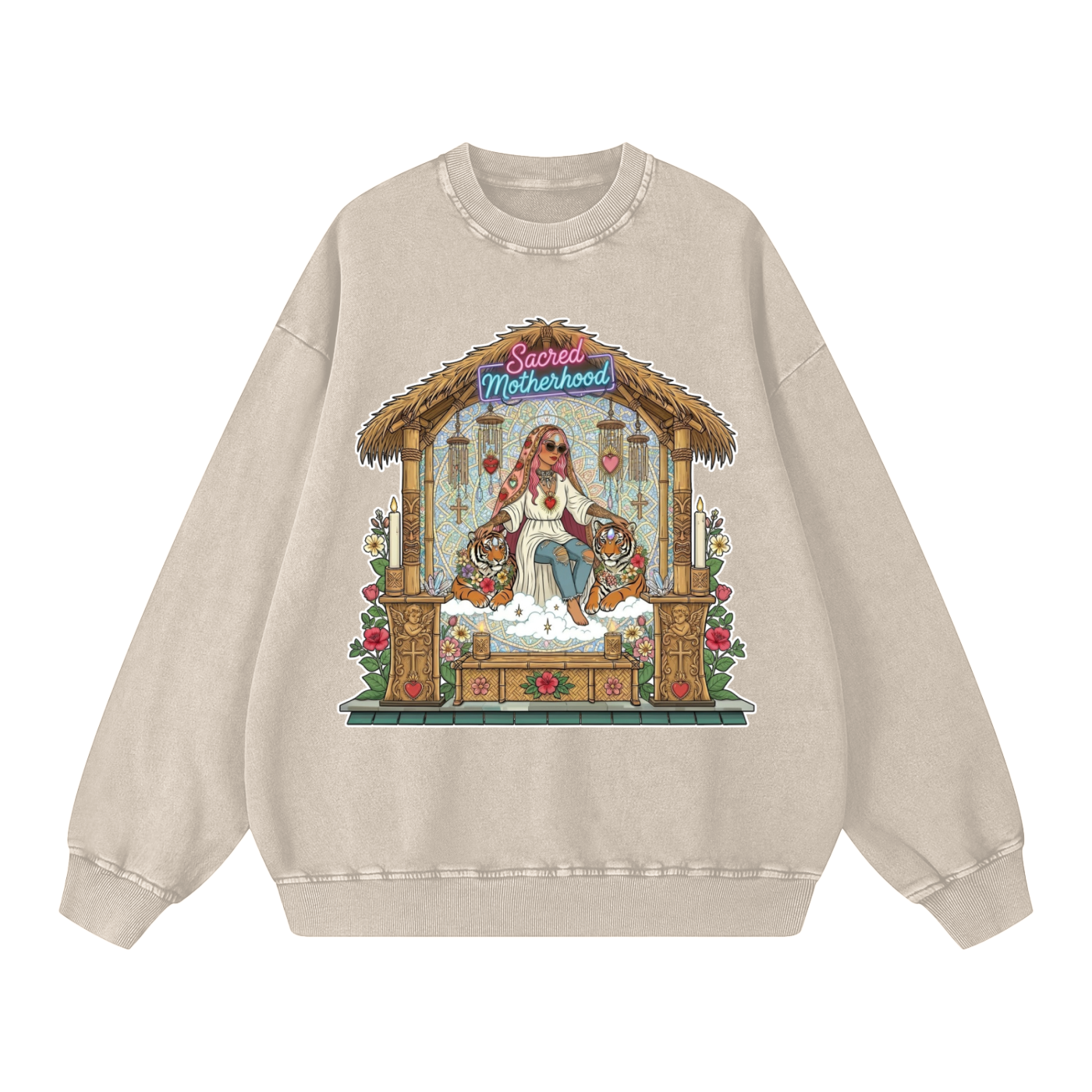 Sacred Motherhood // Snow Washed Oversized Sweatshirt