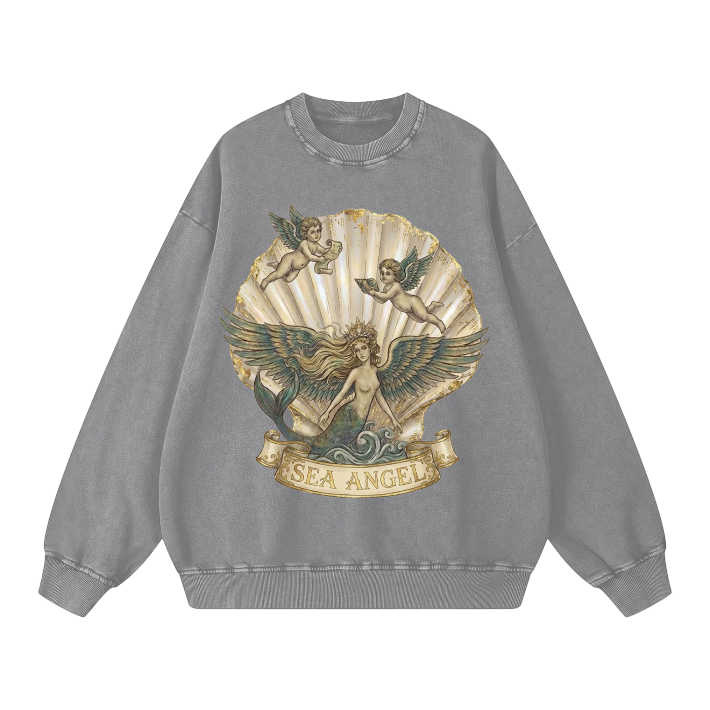 Sea Angel // Snow Washed Oversized Sweatshirt