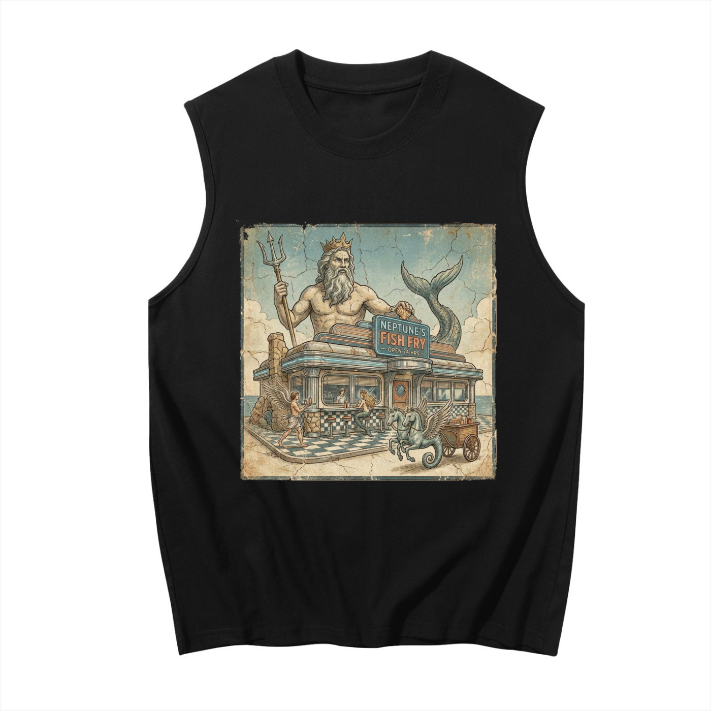 Neptune's Fish Fry // Unisex Boxy Cotton Tank