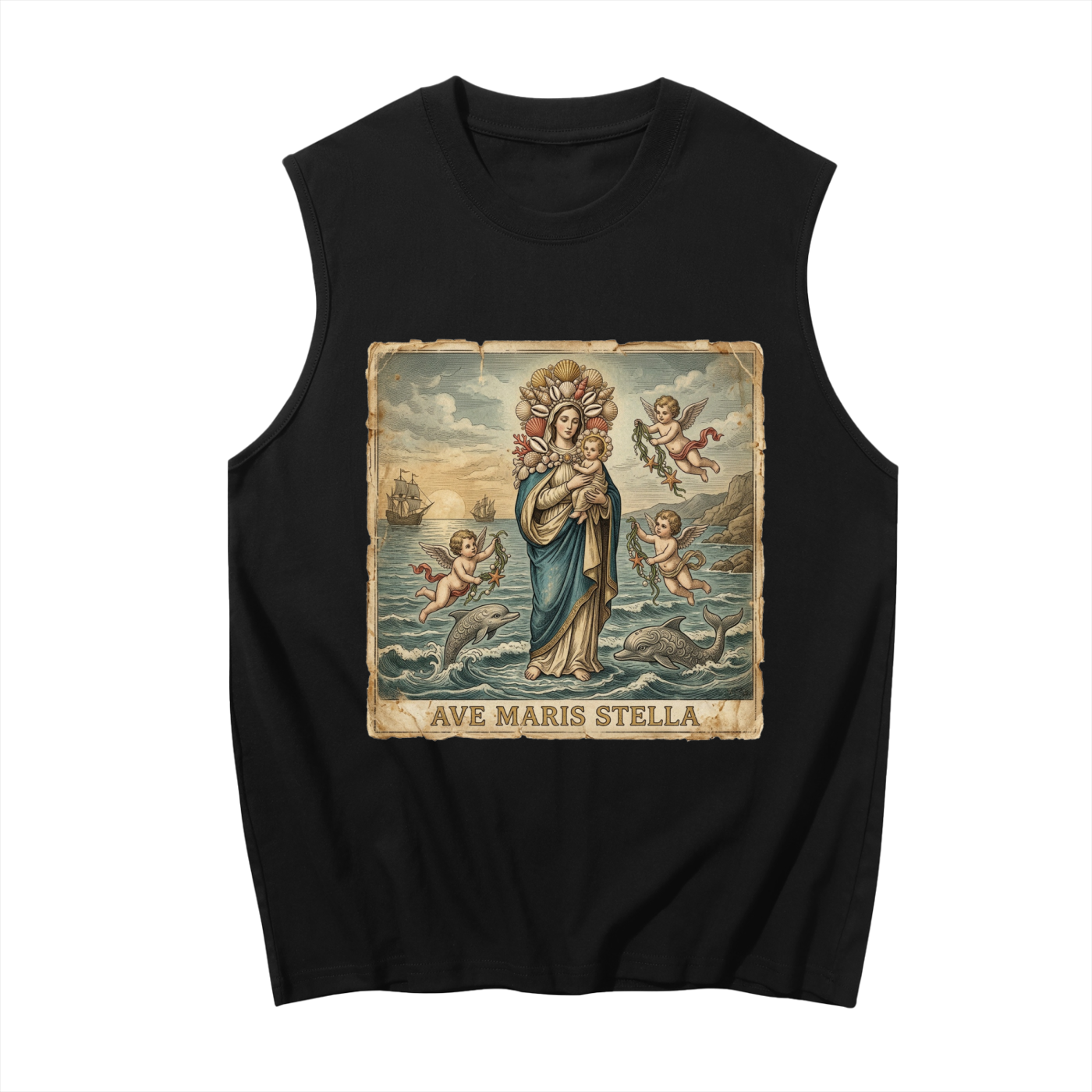 Ave Maris Stella // Unisex Boxy Cotton Tank