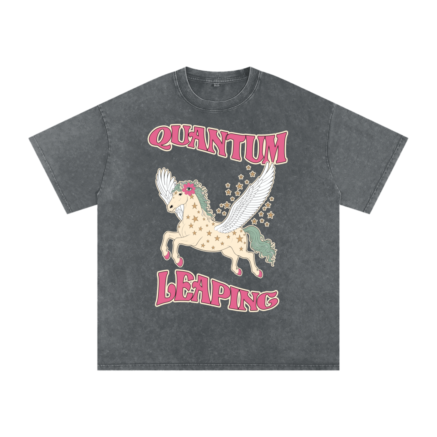 Quantum Leaping // Snow Washed Oversized Cotton T-Shirt
