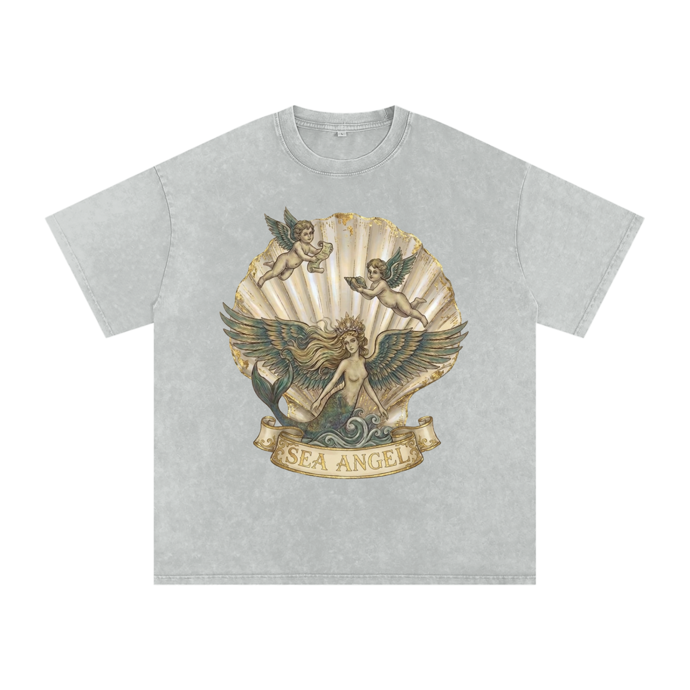 Sea Angel // Snow Washed Oversized Cotton T-Shirt