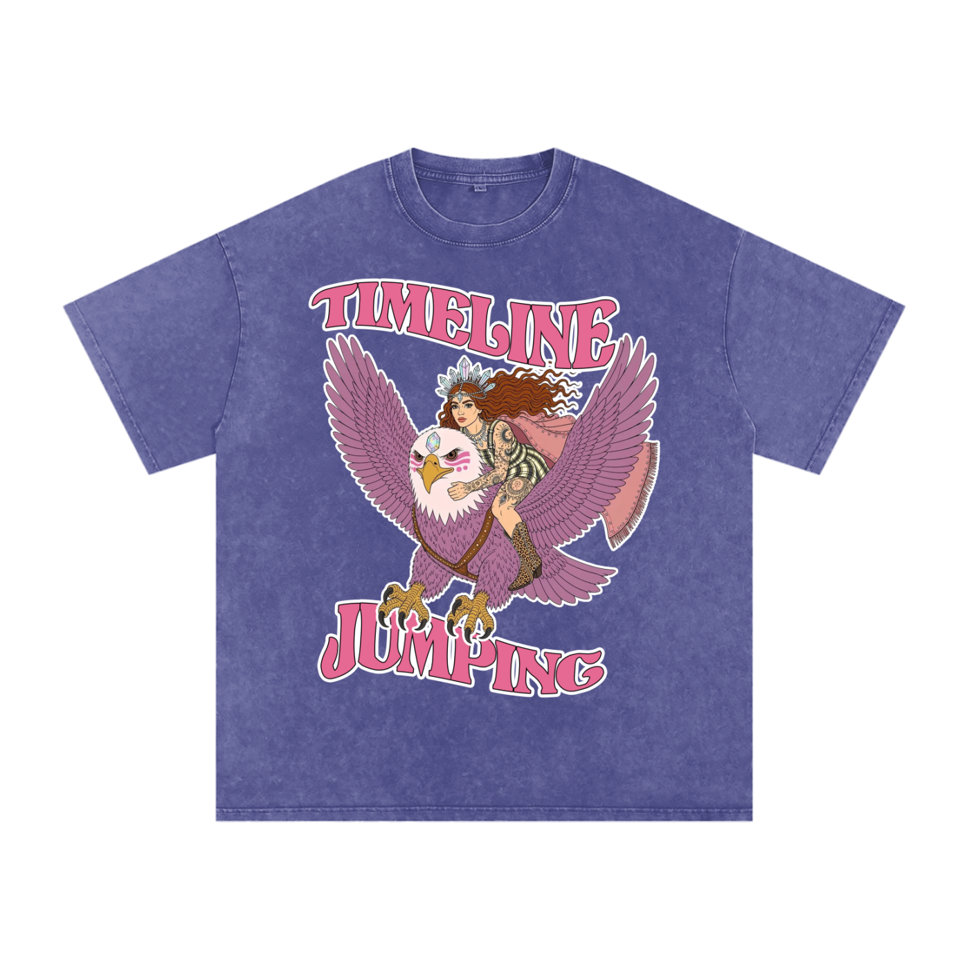 Timelne Jumping // Snow Washed Oversized Cotton T-Shirt