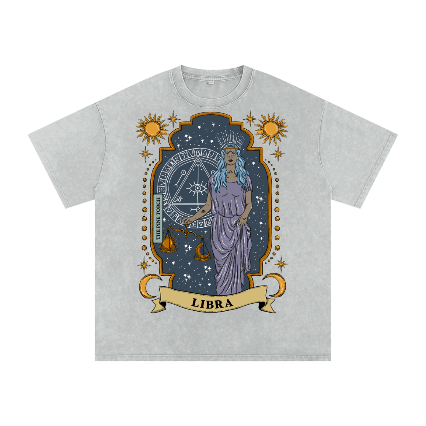 Libra // Snow Washed Oversized Cotton T-Shirt