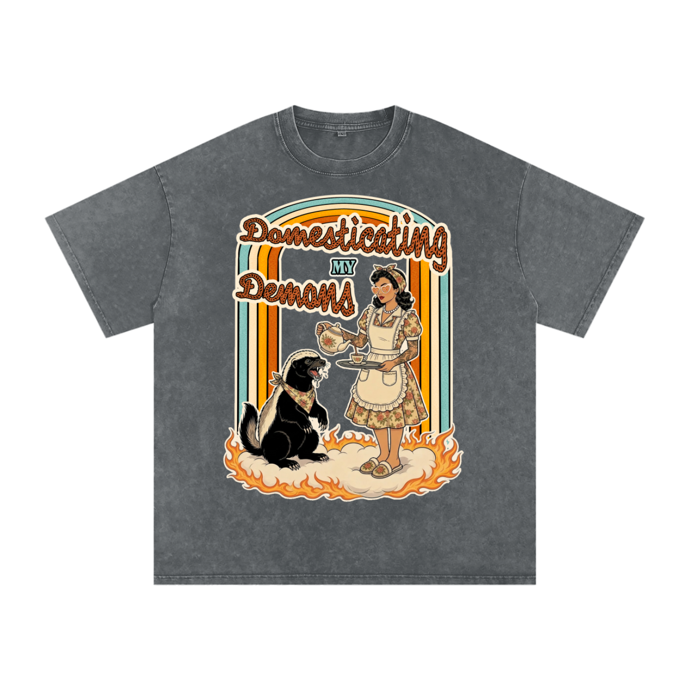 Domesticating My Demons // Snow Washed Oversized Cotton T-Shirt