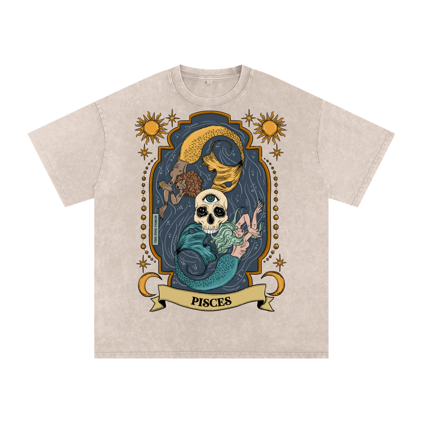 Pisces // Snow Washed Oversized Cotton T-Shirt
