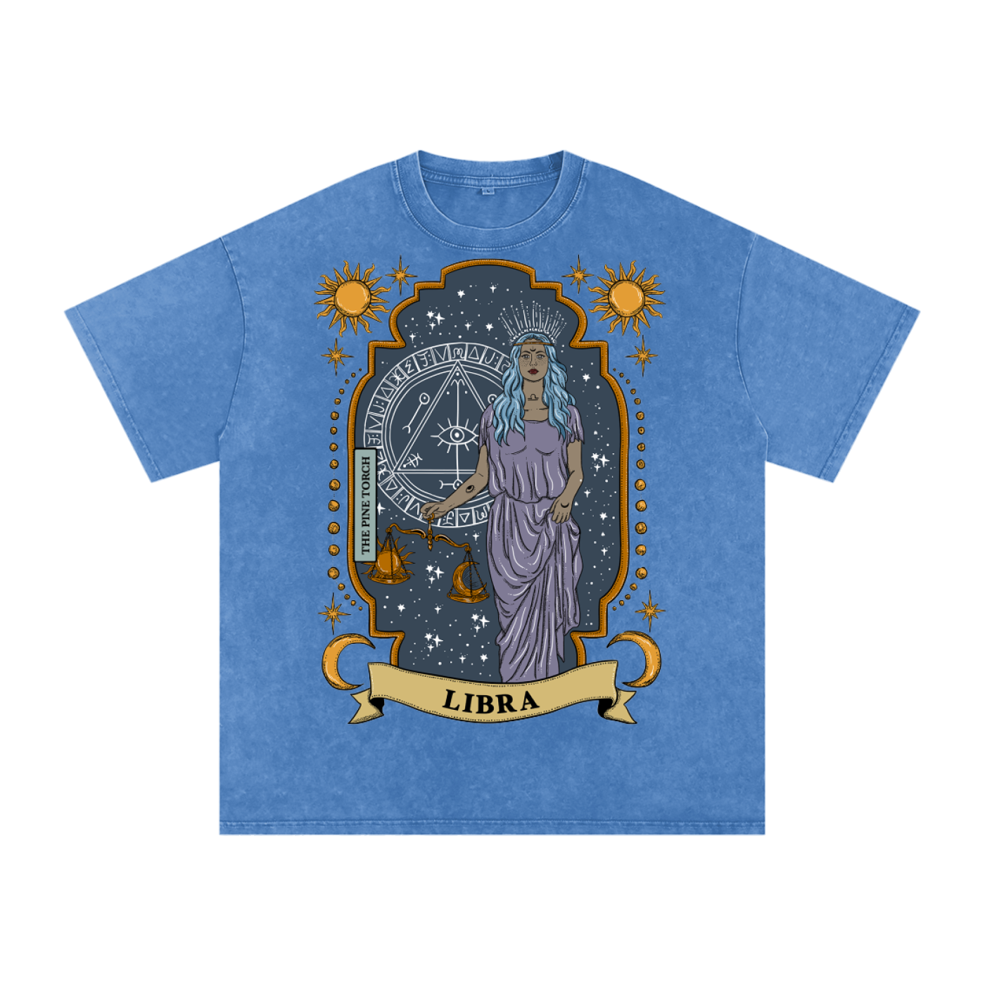 Libra // Snow Washed Oversized Cotton T-Shirt