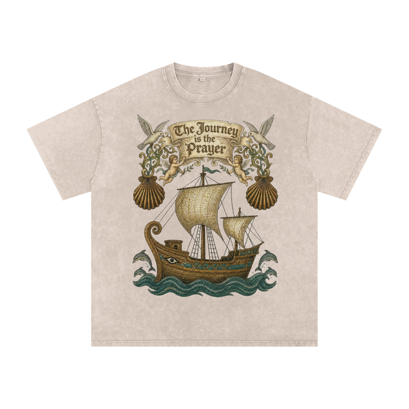 The Journey is the Prayer // Snow Washed Oversized Cotton T-Shirt