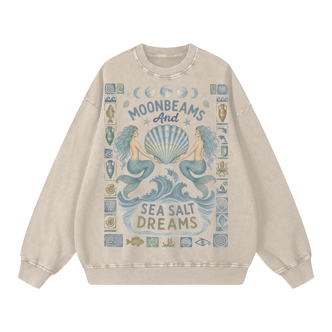 Moon Beams and Sea Salt Dreams // Snow Washed Oversized Sweatshirt