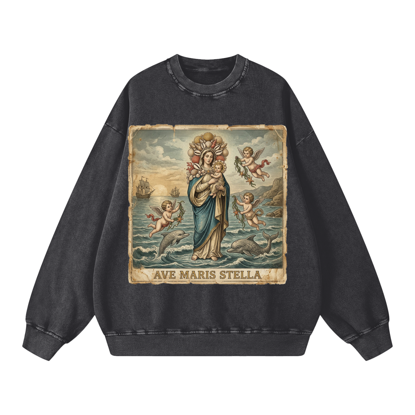Ave Maris Stella // Snow Washed Oversized Sweatshirt