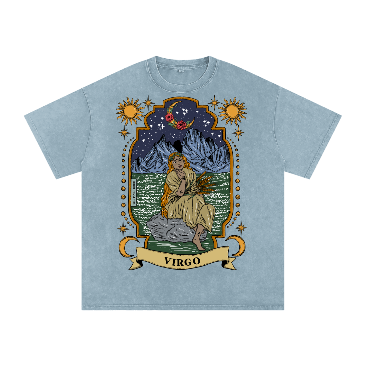 Virgo // Snow Washed Oversized Cotton T-Shirt