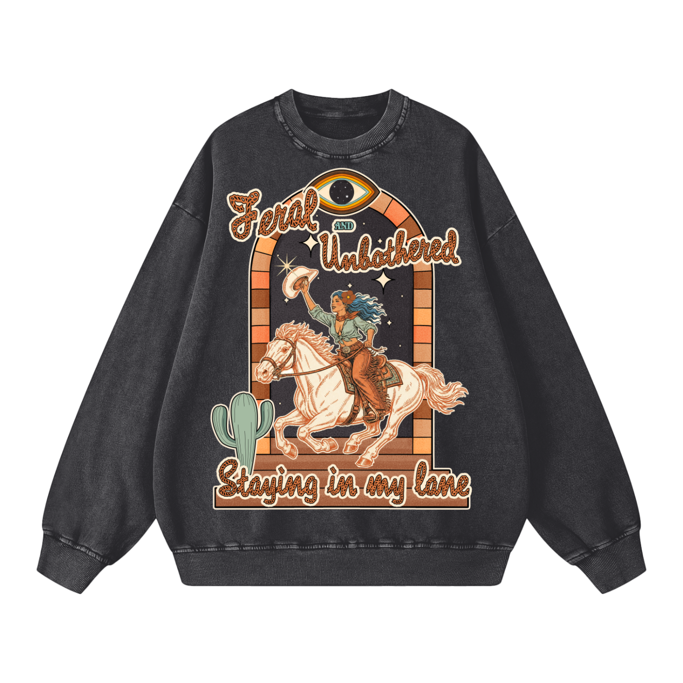 Feral and Unbothered // Snow Washed Oversized Sweatshirt