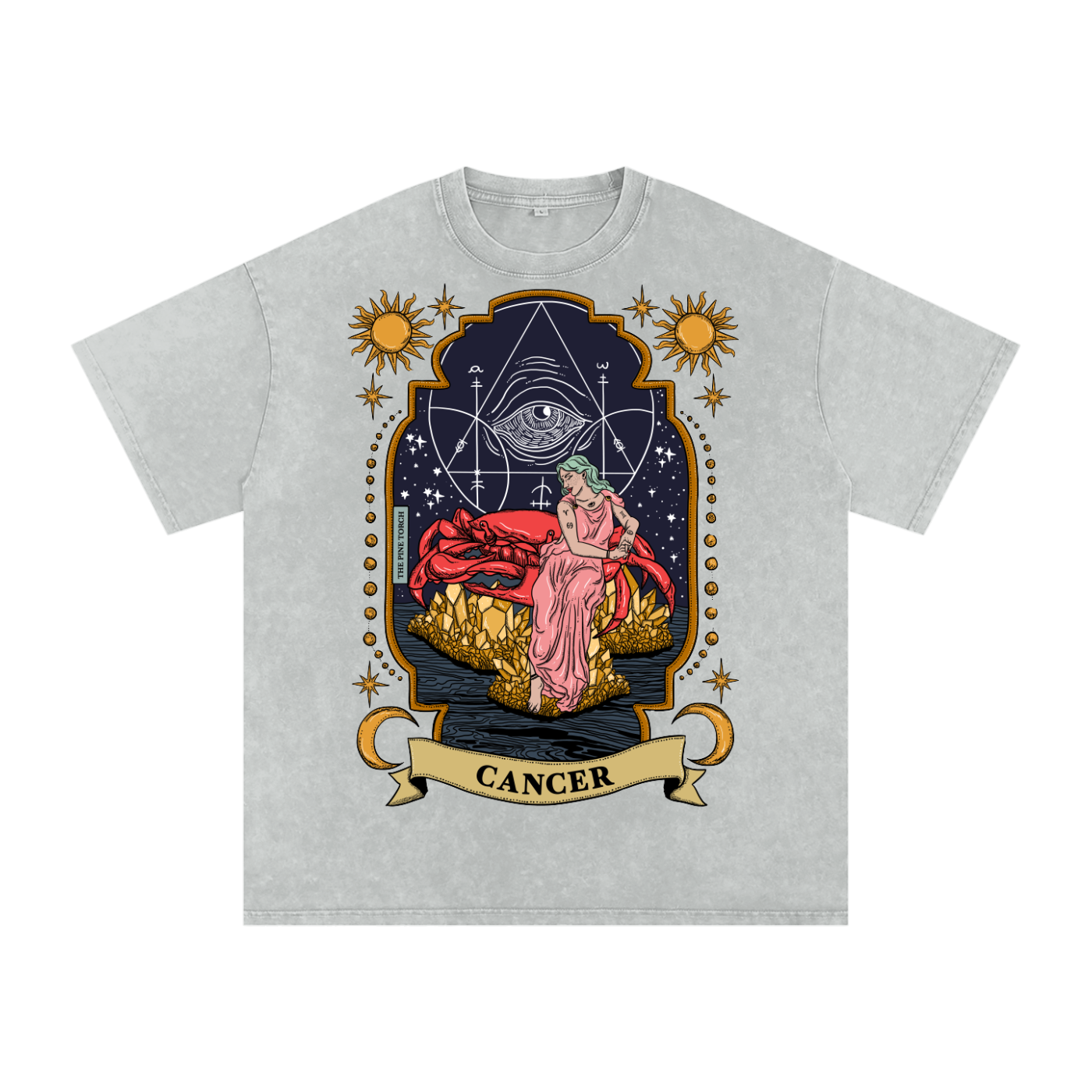 Cancer // Snow Washed Oversized Cotton T-Shirt