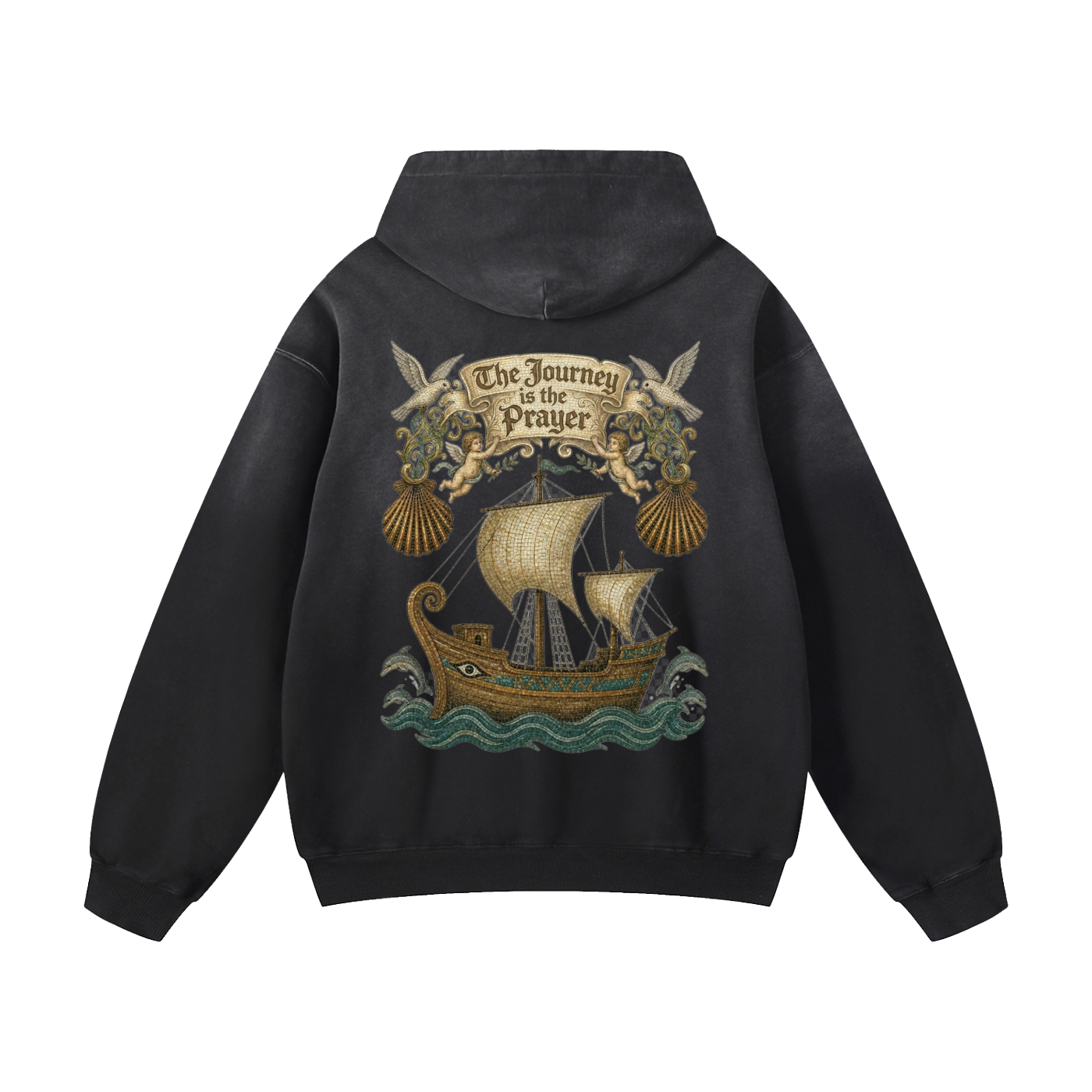 The Journey is the Prayer // Heavyweight Sunfade Oversized Hoodie
