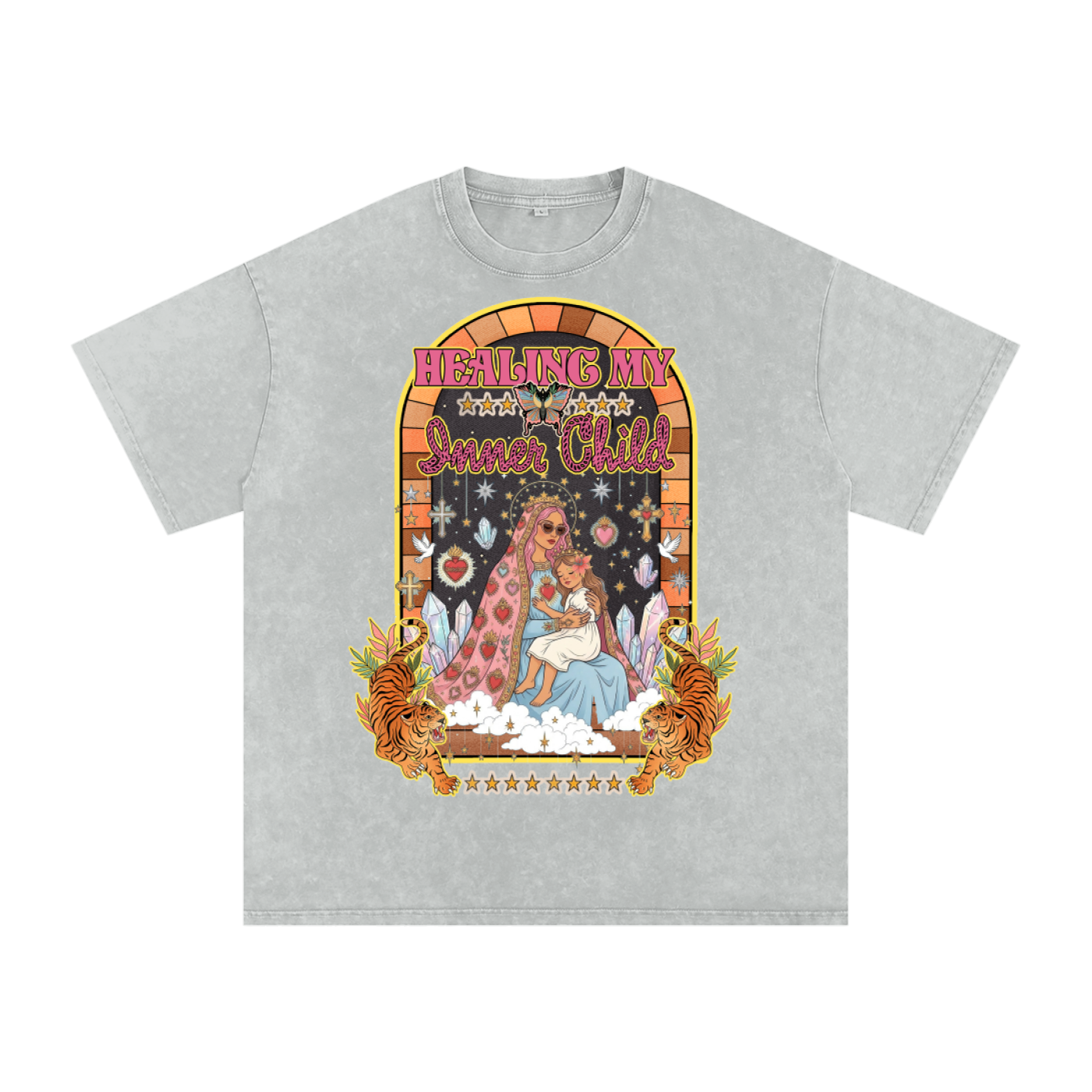 Healing My Inner Child // Snow Washed Oversized Cotton T-Shirt