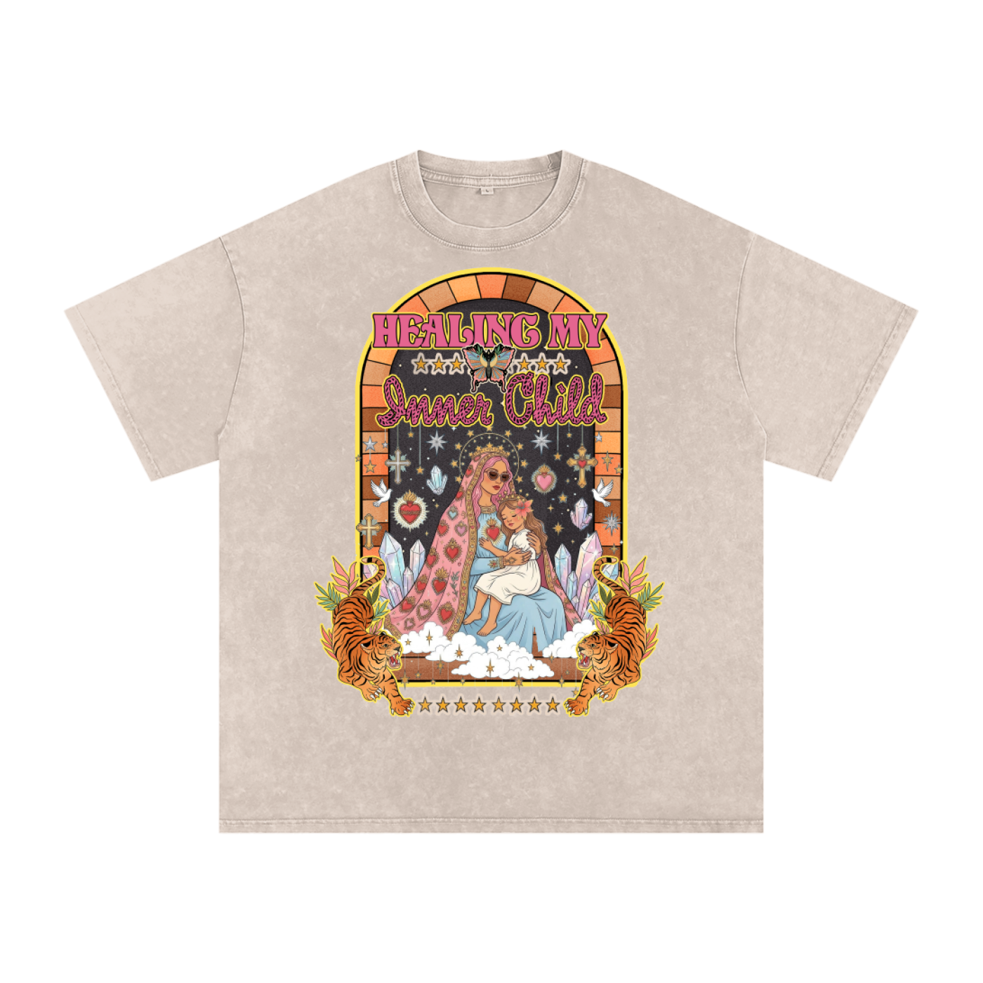 Healing My Inner Child // Snow Washed Oversized Cotton T-Shirt