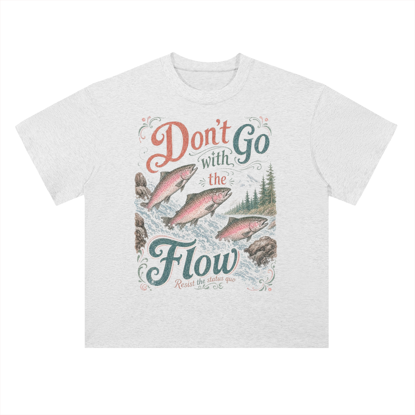 Don't Go with the Flow // Heavyweight Drop Shoulder Cotton T-Shirt