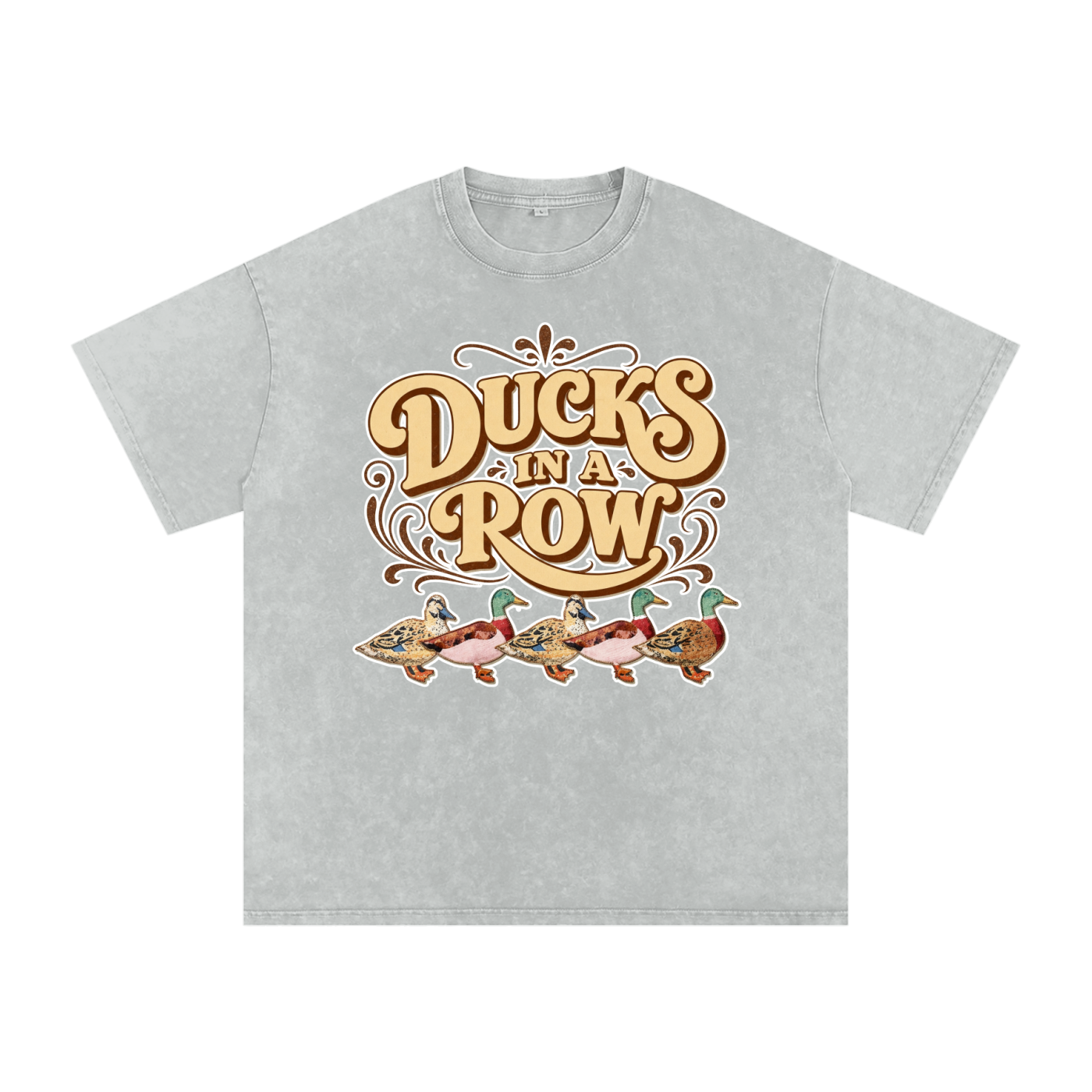 Ducks in a Row // Snow Washed Oversized Cotton T-Shirt