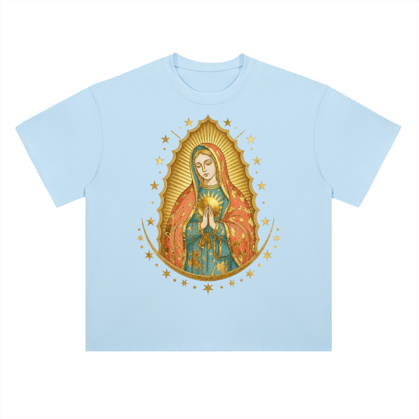 Virgin Mary MIlagro // Heavyweight Drop Shoulder Cotton T-Shirt
