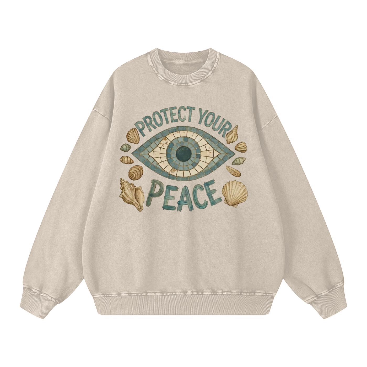 Protect Your Peace // Snow Washed Oversized Sweatshirt