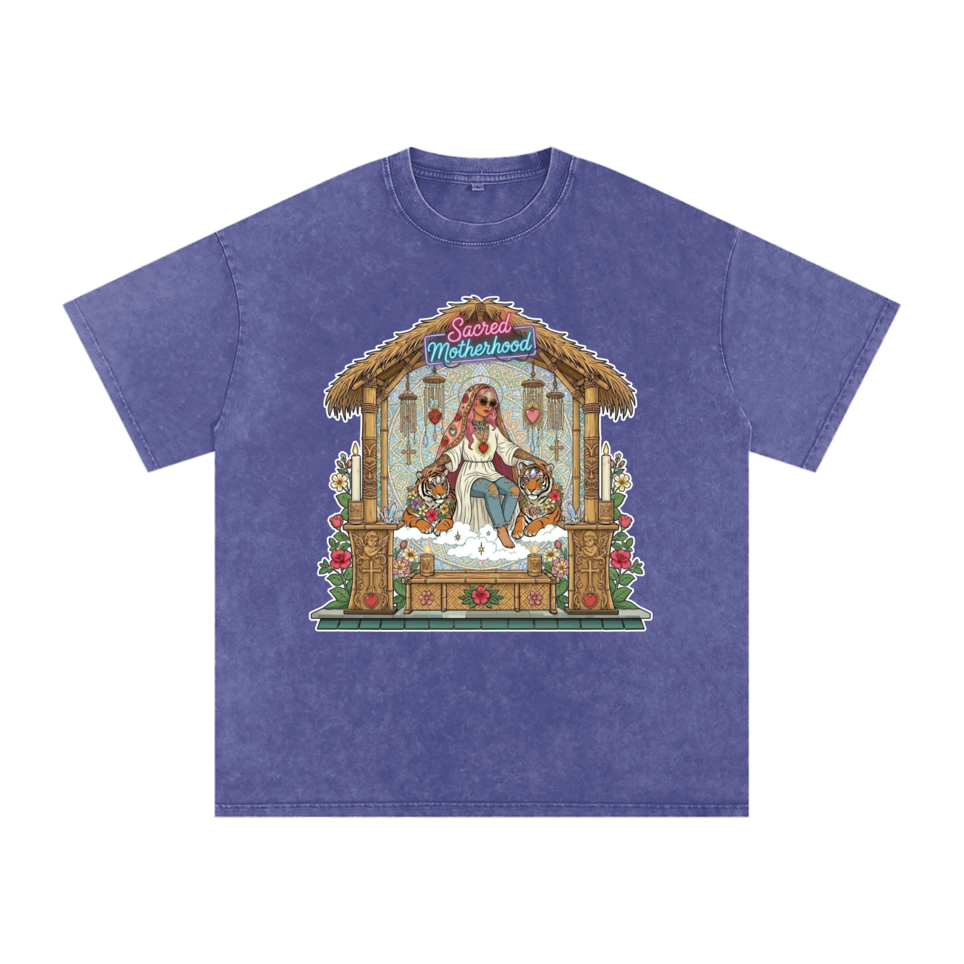Sacred Motherhood // Snow Washed Oversized Cotton T-Shirt