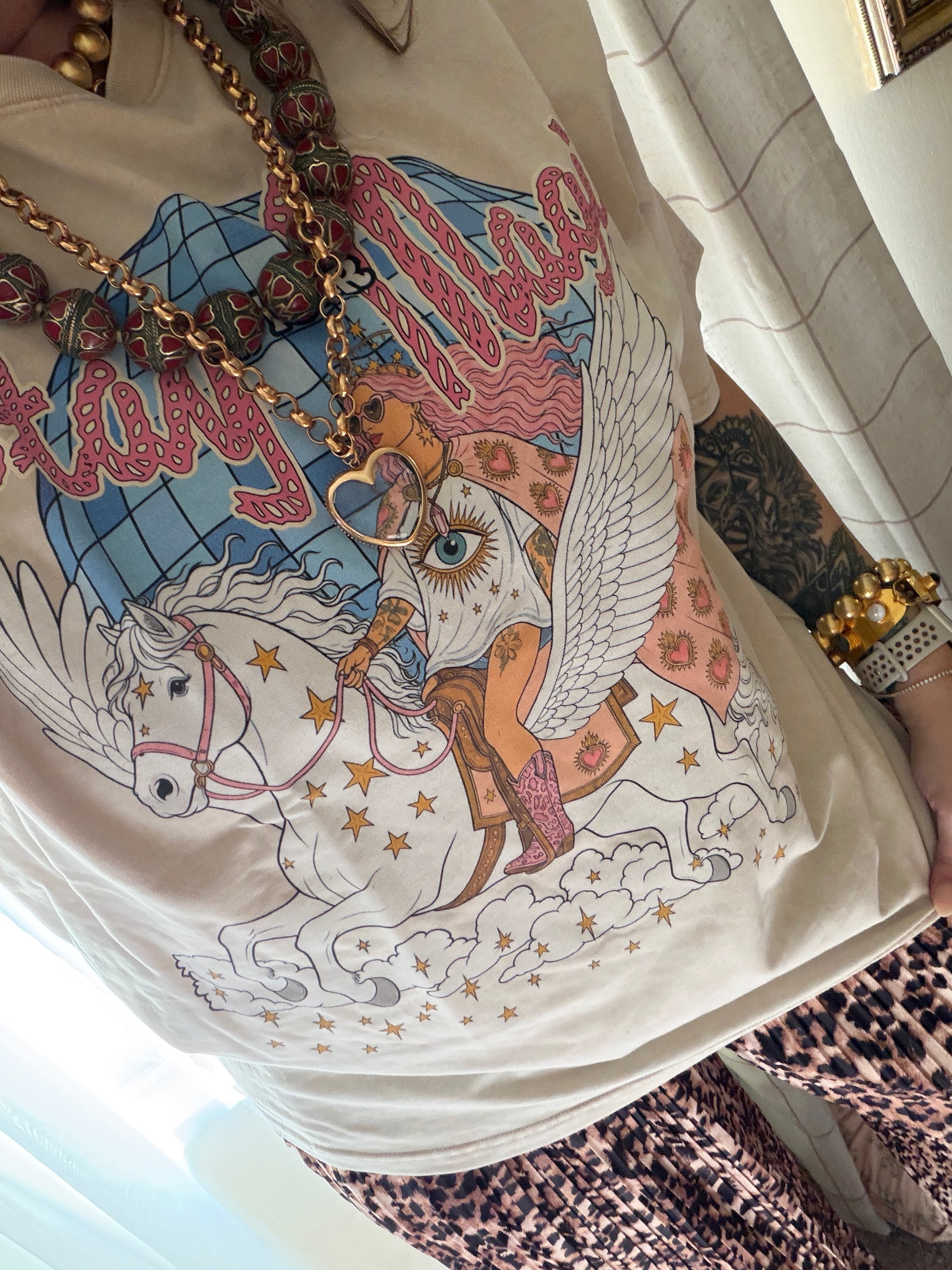 Stay in Your Magic // Snow Washed Oversized Cotton T-Shirt