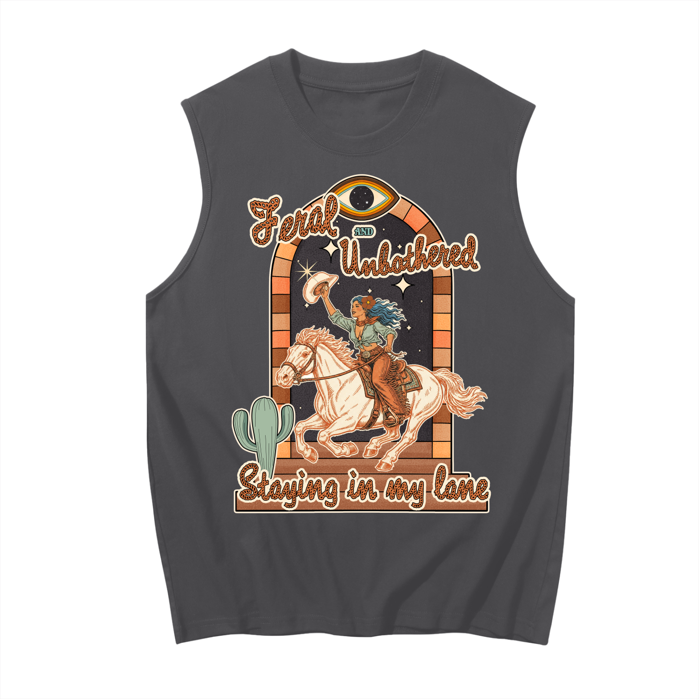 Feral and Unbothered // Unisex Boxy Tank